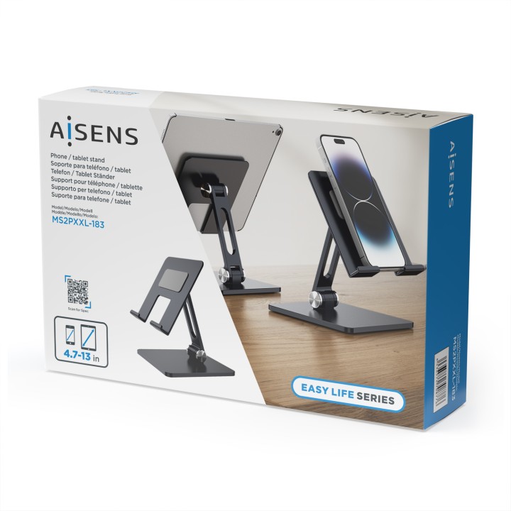 Soporte AISENS para Tablet/Smartphone Gris(MS2PXXL-183)