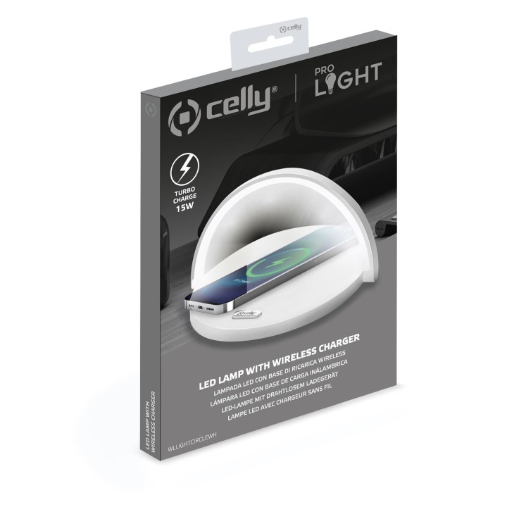 Lámpara CELLY Cargador Wireless 15W (WLLIGHTCIRCLEWH)