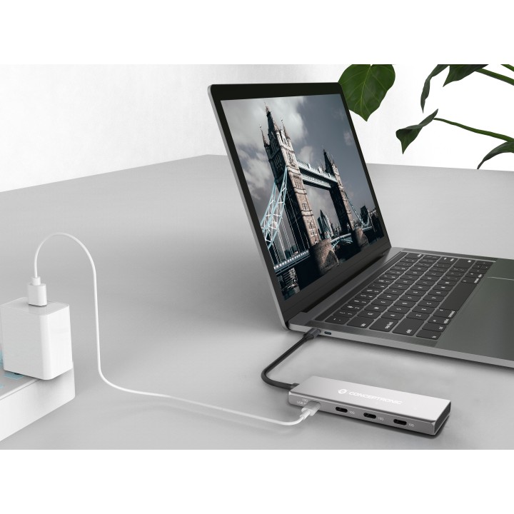 Hub CONCEPTRONIC USB-C a 4xUSB-C/USB-C PD (HUBBIES16G)