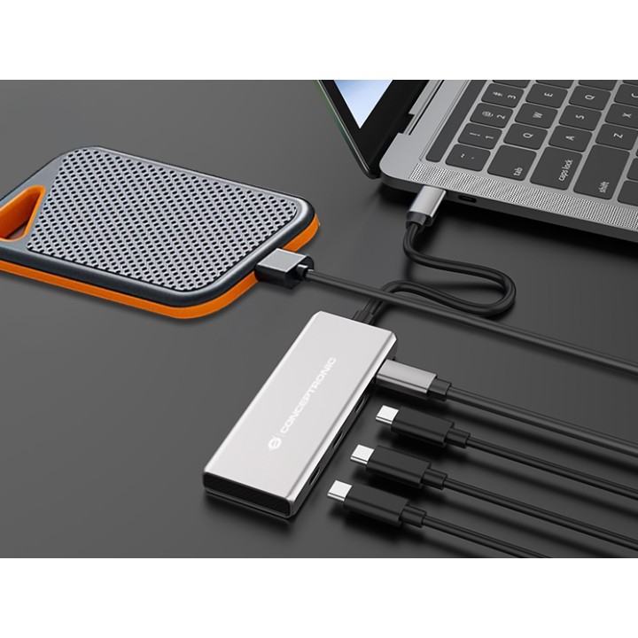 Hub CONCEPTRONIC USB-C a 4xUSB-C/USB-C PD (HUBBIES16G)