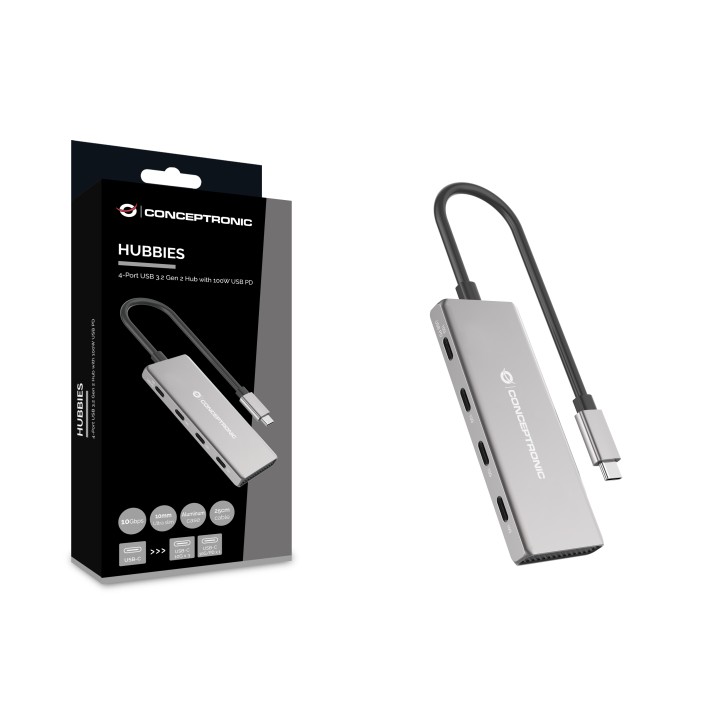 Hub CONCEPTRONIC USB-C a 4xUSB-C/USB-C PD (HUBBIES16G)