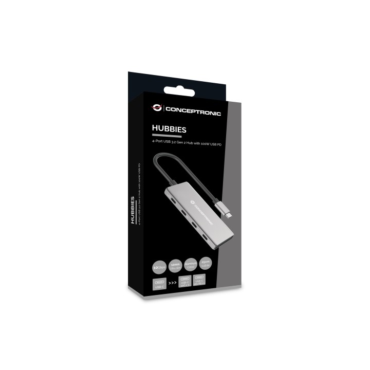 Hub CONCEPTRONIC USB-C a 4xUSB-C/USB-C PD (HUBBIES16G)