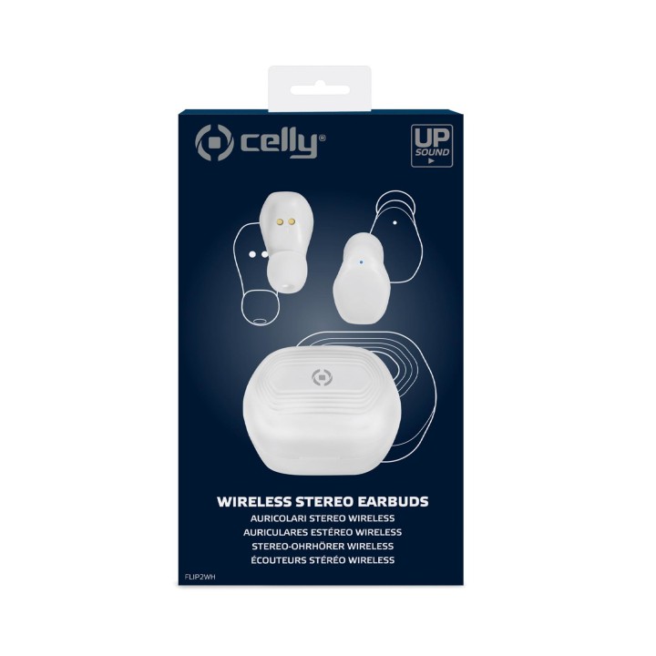 Auriculares CELLY TWS Intraurales BT Blancos (FLIP2WH)