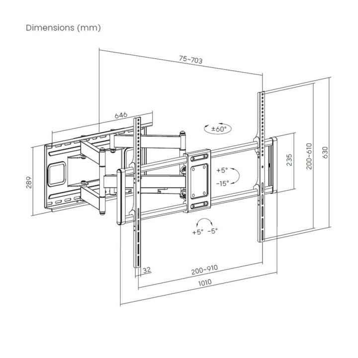 Soporte Pared EQUIP 37"-70" Inclinable 35kg (EQ650342)