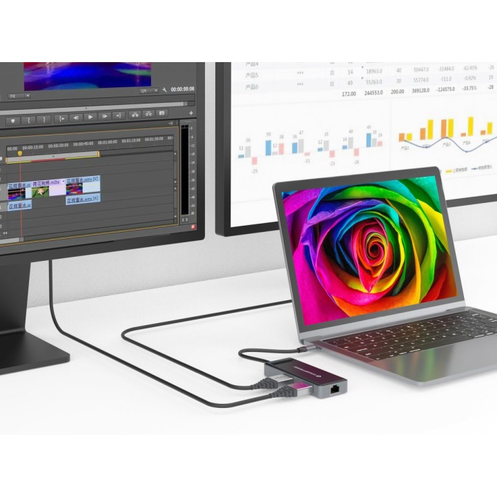 Docking Station CONCEPTRONIC 7en1 USB-C 2HDMI (DONN14G)