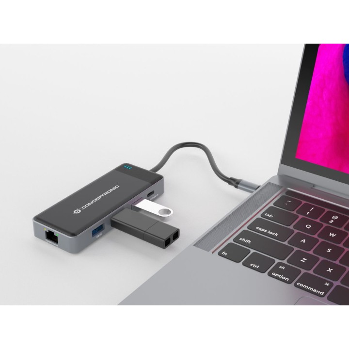 Docking Station CONCEPTRONIC 7en1 USB-C 2HDMI (DONN14G)
