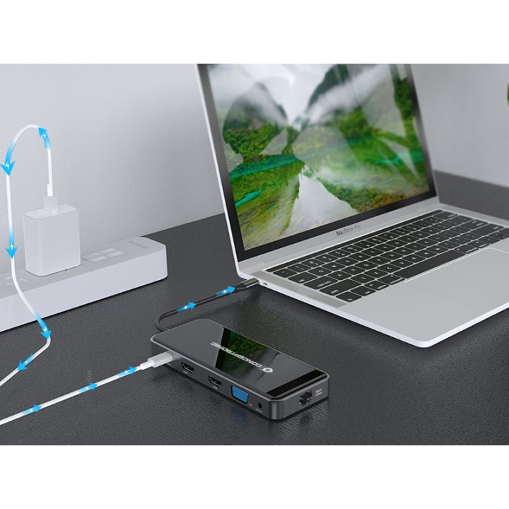 Docking Station CONCEPTRONIC 7en1 USB-C 2HDMI (DONN14G)