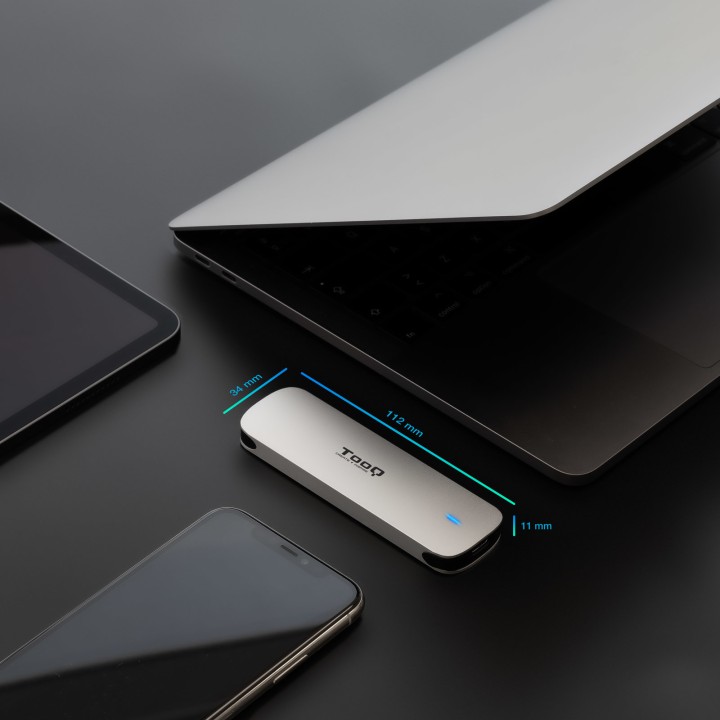 Caja TooQ SSD M.2 SATA USB-C 3.0 Plata (TQE-2202S)