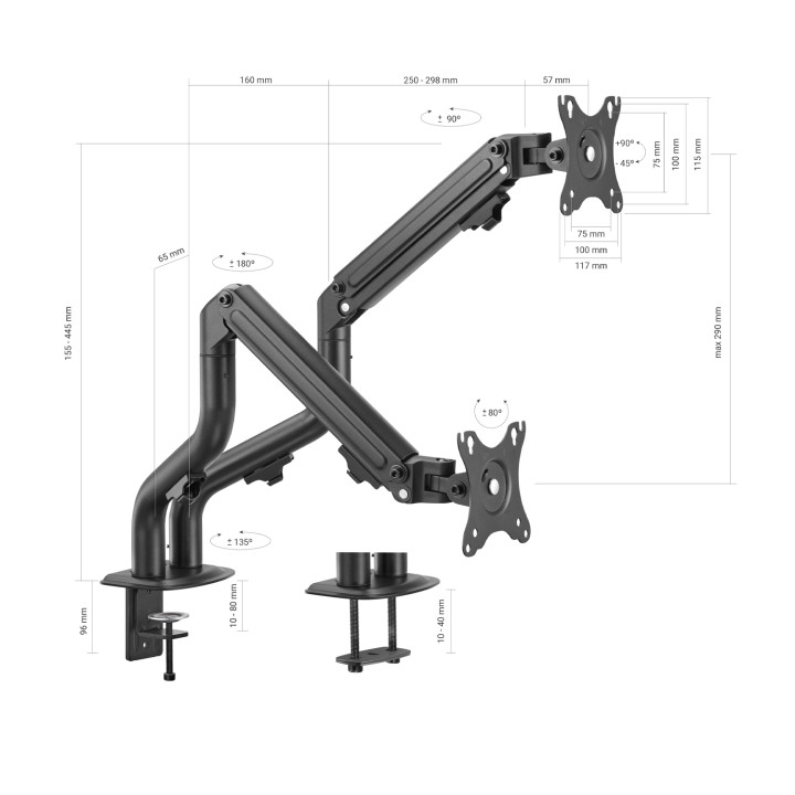 Soporte Mesa AISENS 17"-32" Gira/Inclina (DT32TSR-141)