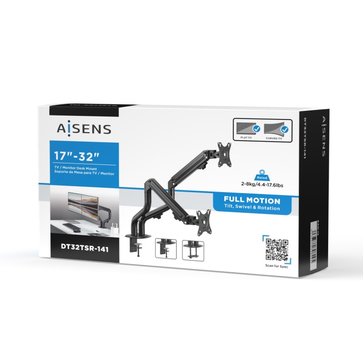 Soporte Mesa AISENS 17"-32" Gira/Inclina (DT32TSR-141)