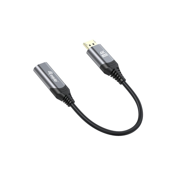 Cable EQUIP DP 1.2 a HDMI/H 15cm Gris/Negro (EQ133445)