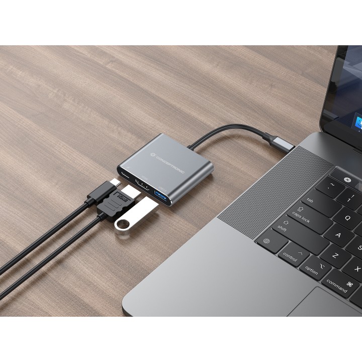 Adaptador CONCEPTRONIC USB-C a HDMI/USB-A/C (DONN18G)