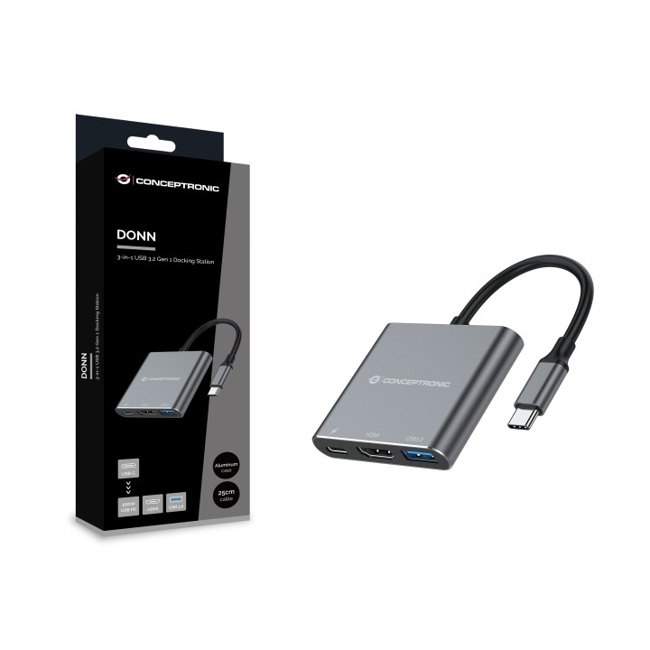Adaptador CONCEPTRONIC USB-C a HDMI/USB-A/C (DONN18G)