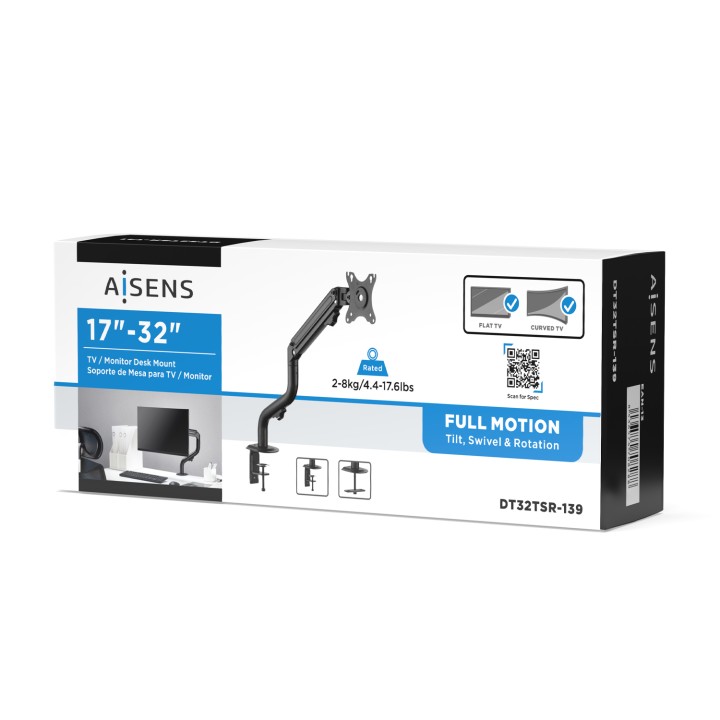 Soporte Mesa AISENS 17"-32" Gira/Inclina (DT32TSR-139)