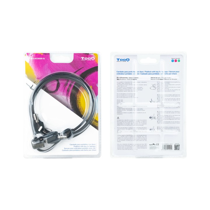 Cable de Seguridad TOOQ 1.5m (TQCLKC0025-G)