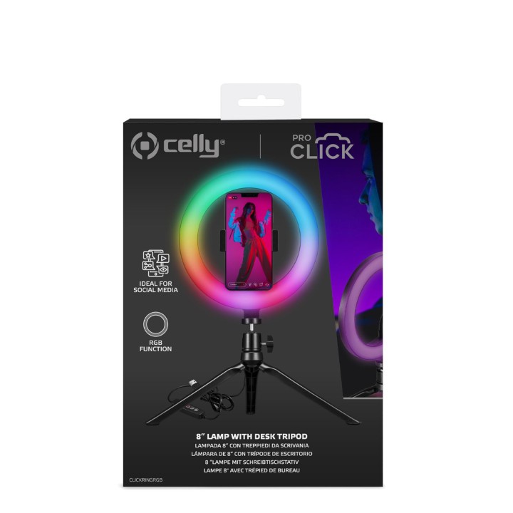Aro de Luz CELLY RGB 20cm USB (CLICKRINGRGBBK)