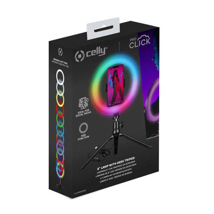 Aro de Luz CELLY RGB 20cm USB (CLICKRINGRGBBK)