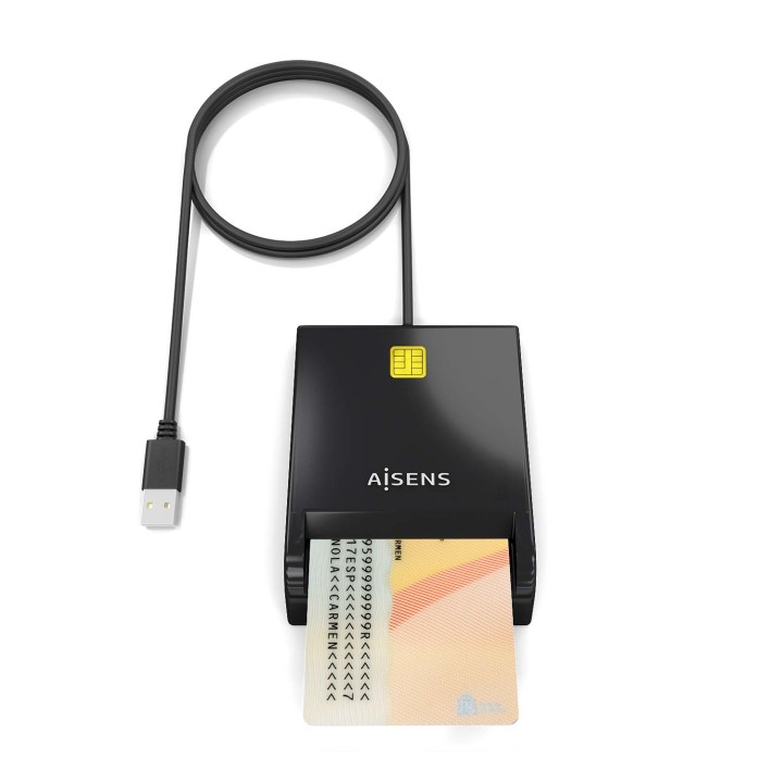 Lector Tarjetas AISENS DNIe USB2.0 Negro (ASCR-SN06-BK)
