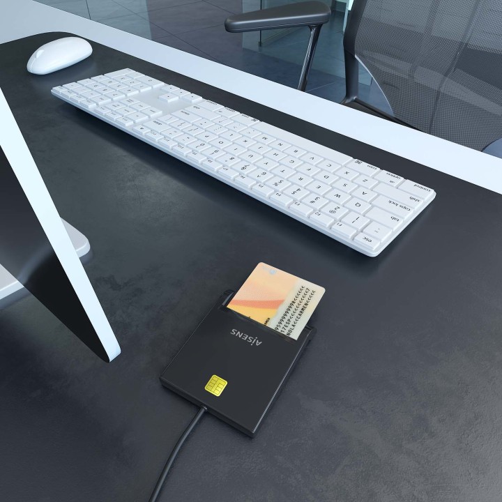 Lector Tarjetas AISENS DNIe USB2.0 Negro (ASCR-SN06-BK)