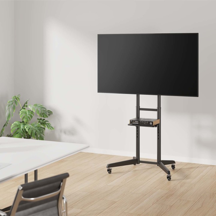 Soporte Pie AISENS con ruedas 37-70" Negro(FT70TE-211)