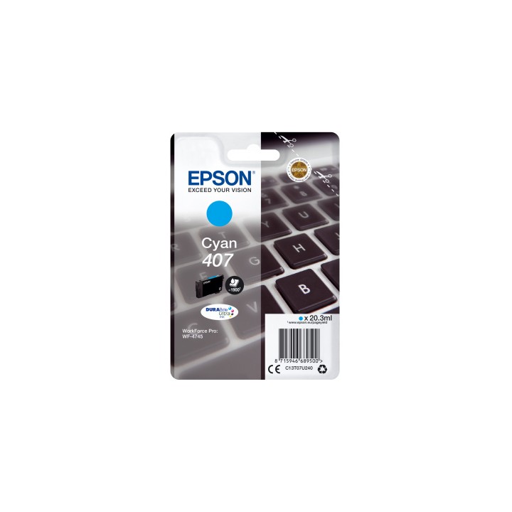 Tinta Epson 407 Cian 20.3ml 1900 páginas (C13T07U240)