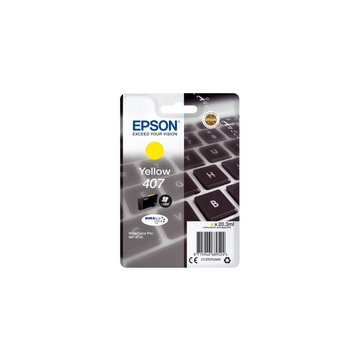 Tinta Epson 407 Amarillo 20.3ml 1900 pág (C13T07U440)
