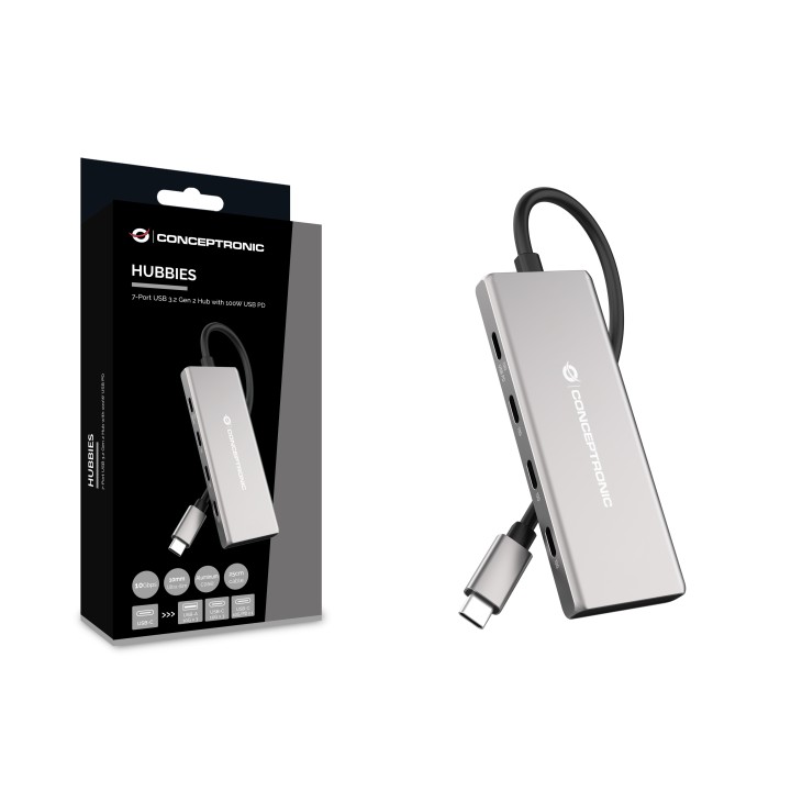 Hub CONCEPTRONIC USB-C a 4xUSB-C/3xUBC-A (HUBBIES17G)