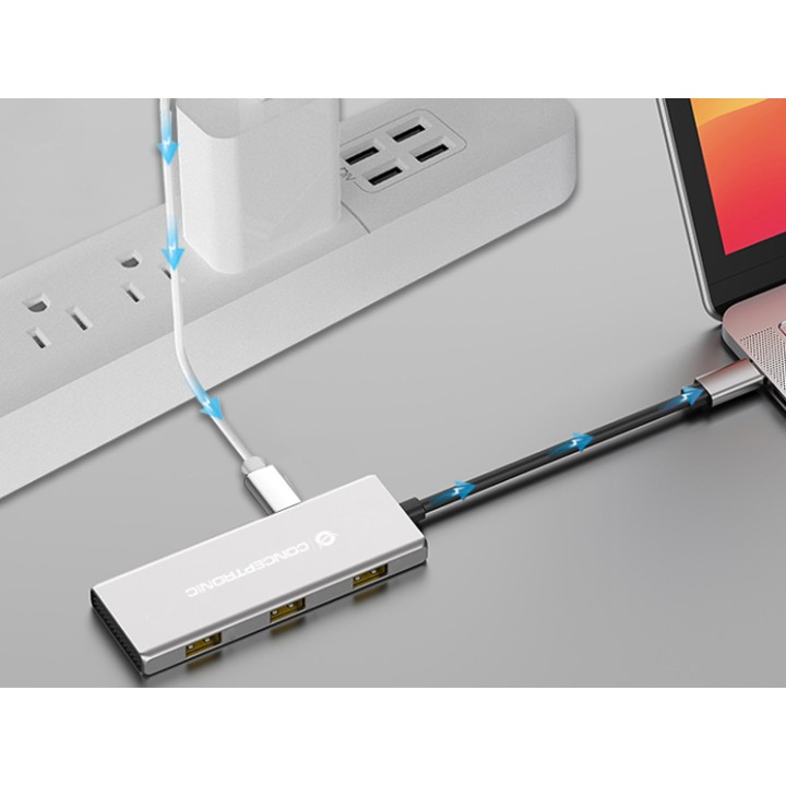 Hub CONCEPTRONIC USB-C a 4xUSB-C/3xUBC-A (HUBBIES17G)