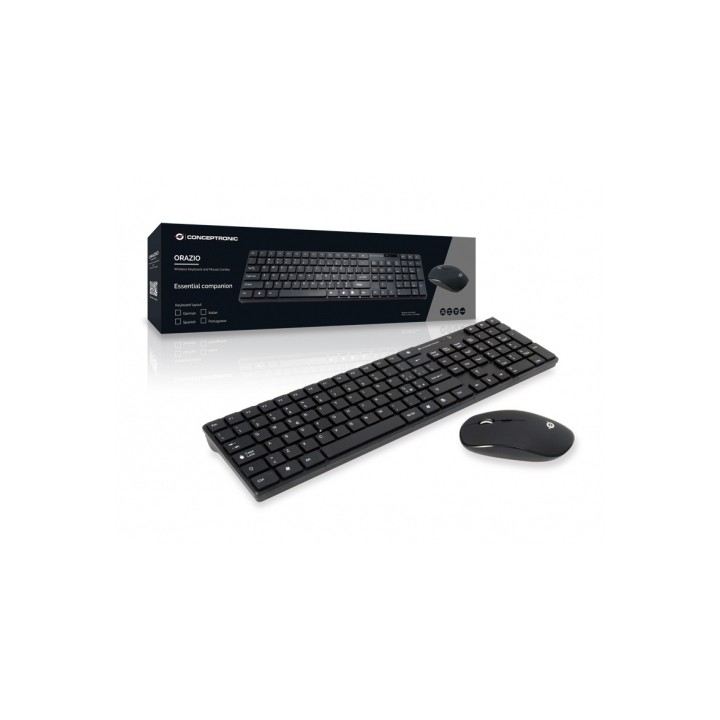 T+Ratón CONCEPTRONIC RF Italiano Negro (ORAZIO01IT)