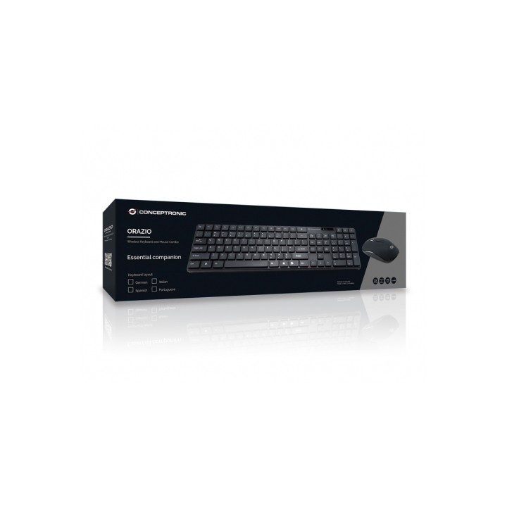 T+Ratón CONCEPTRONIC RF Italiano Negro (ORAZIO01IT)