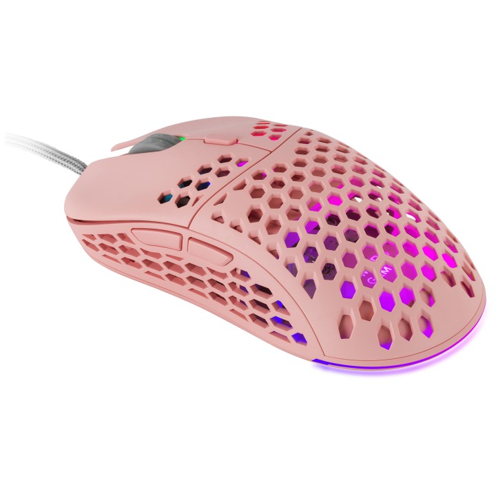 Ratón Mars Gaming RGB USB-A 12800dpi Rosa (MM55P)