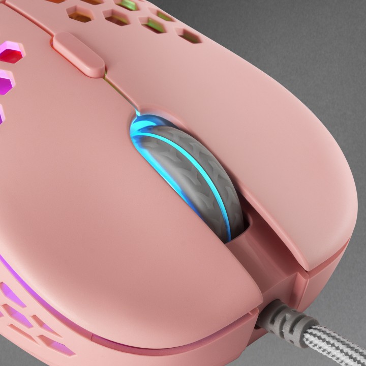 Ratón Mars Gaming RGB USB-A 12800dpi Rosa (MM55P)