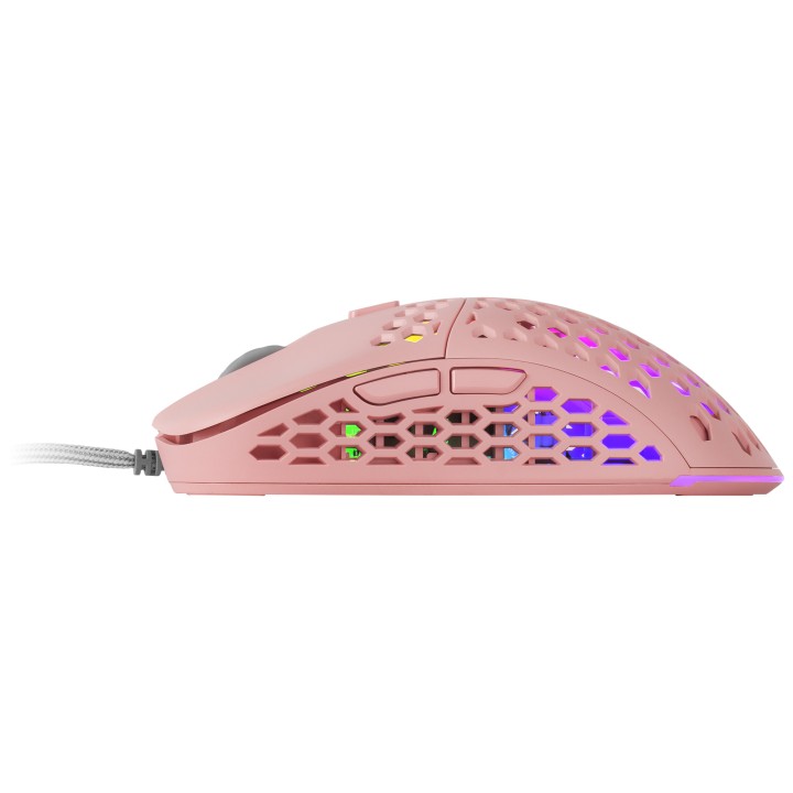 Ratón Mars Gaming RGB USB-A 12800dpi Rosa (MM55P)