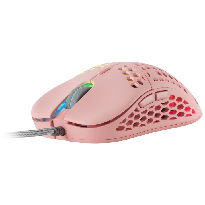 Ratón Mars Gaming RGB USB-A 12800dpi Rosa (MM55P)