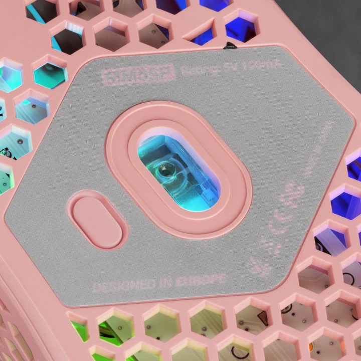 Ratón Mars Gaming RGB USB-A 12800dpi Rosa (MM55P)