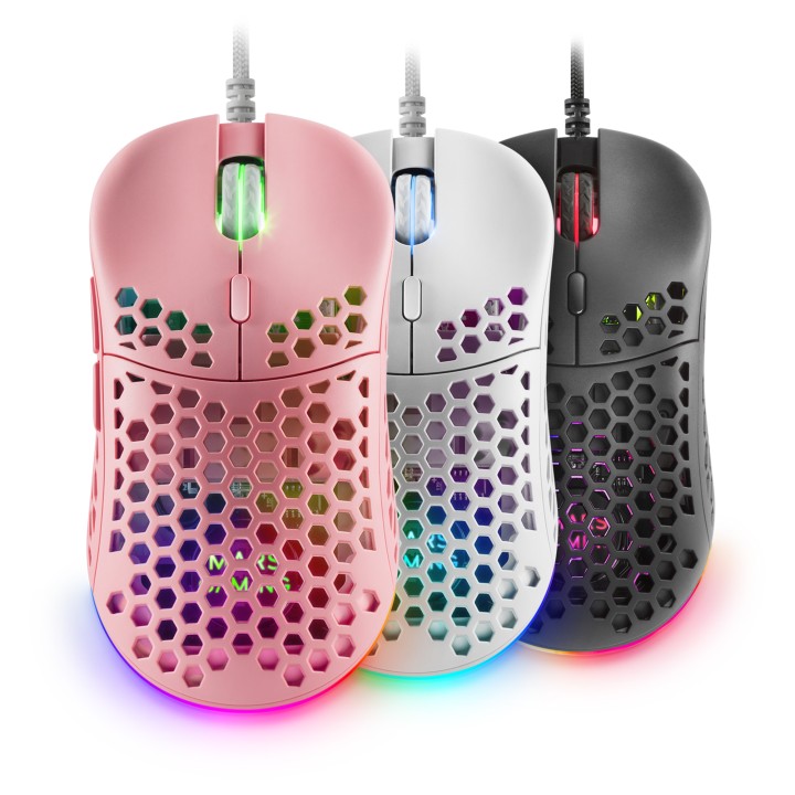 Ratón Mars Gaming RGB USB-A 12800dpi Rosa (MM55P)