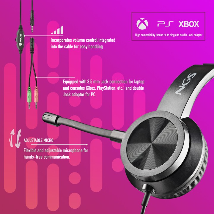 Auric+Micro Gaming NGS Jack 3.5mm Negros (MSX11PRO)
