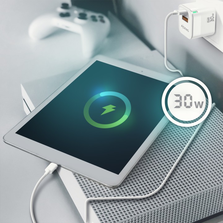 Cargador Pared AISENS Usb-A Usb-C 30W (ASCH-30W2P004-W)