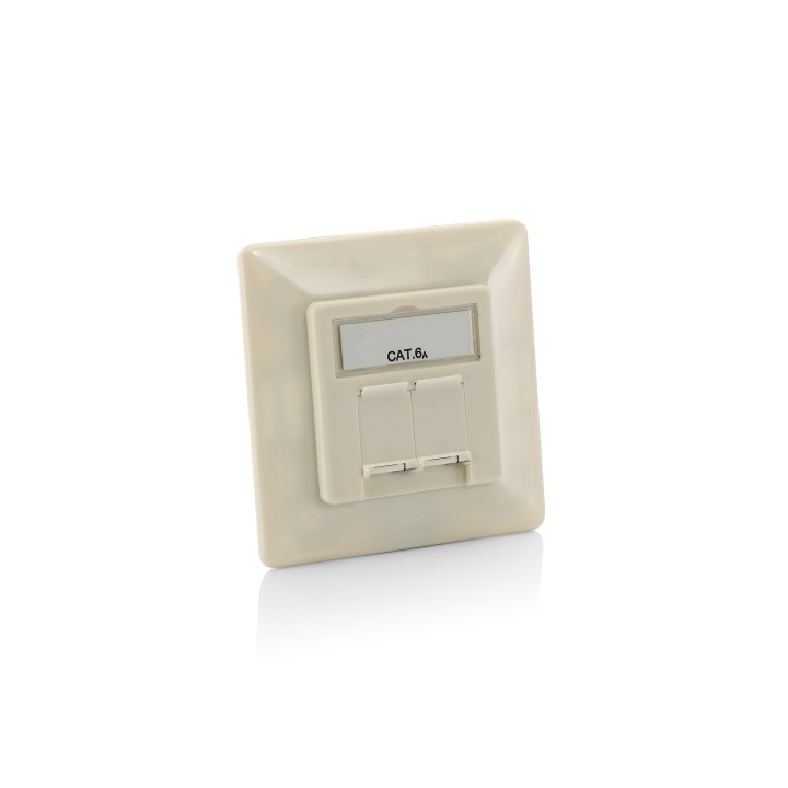 Roseta EQUIP Cat.6a 2 Tomas Blanco Perla (EQ125775)