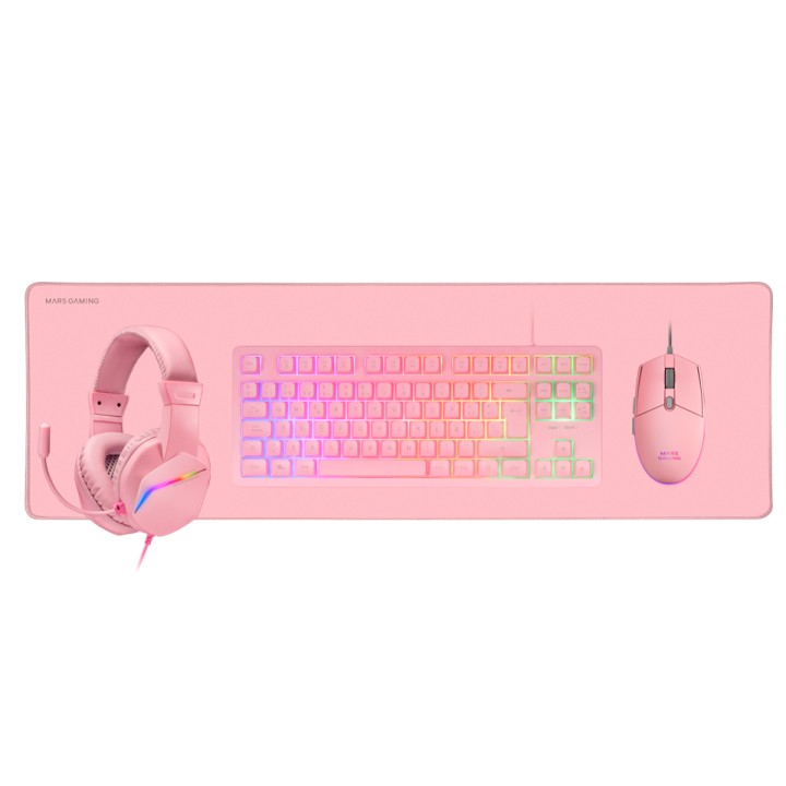 Kit Mars Gaming Tecl/Ratón/Auric/Alfombrill(MCPRGB3PES)