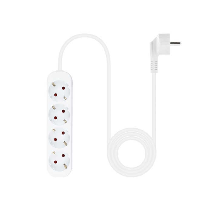 Regleta Nanocable 4xSchuko 1.4m Blanca (10.37.0004-NS)
