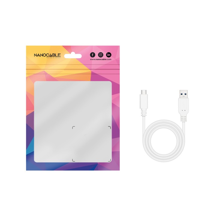 Nanocable USB-A/M a USB-C/M 1m Blanco (10.01.4001-W)