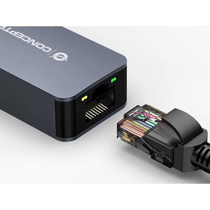 Adaptador CONCEPTONIC USB-A 3.0 a RJ45 Gris (ABBY12G)