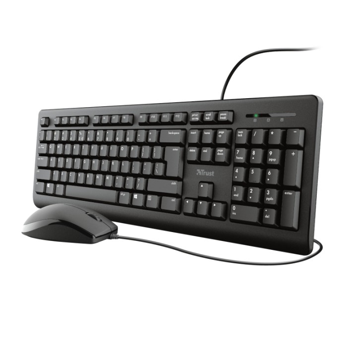 Teclado+Ratón Trust TKM-250 USB 1.8m Negro (23977)