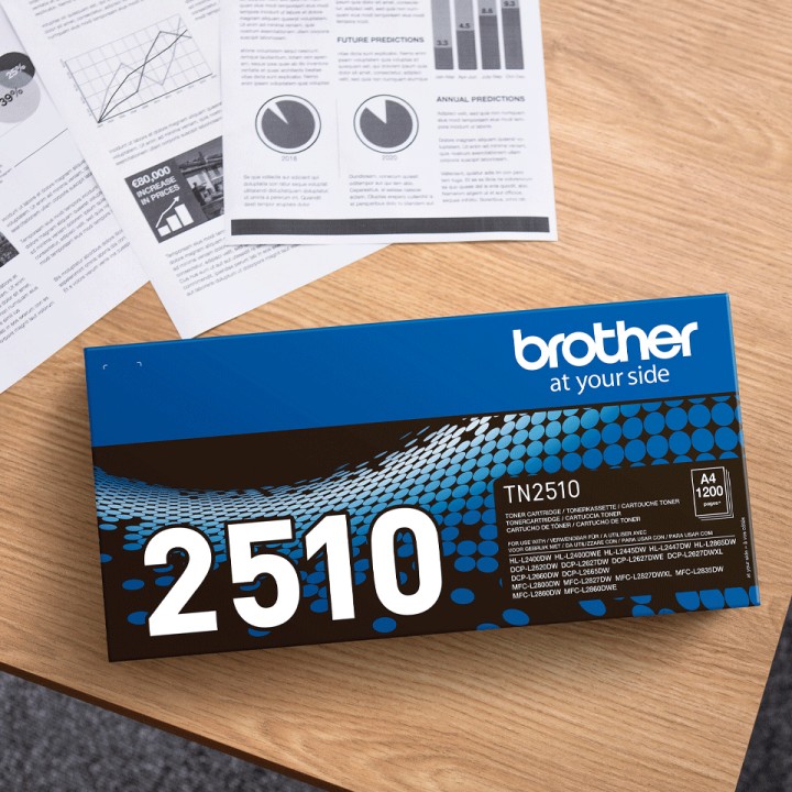 Toner BROTHER Negro 1200 páginas (TN2510)