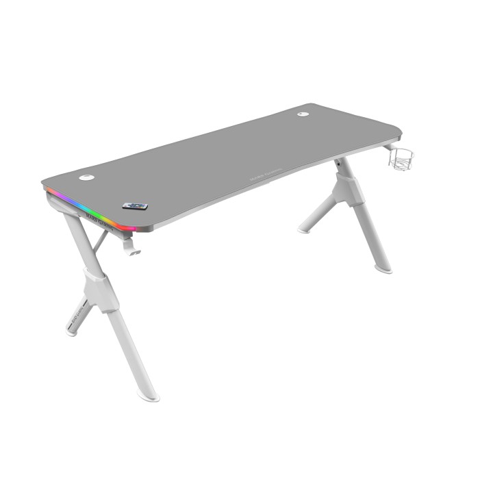 Mesa Mars Gaming 140x75x60cm Gris/Blanca (MGD140RGBW)