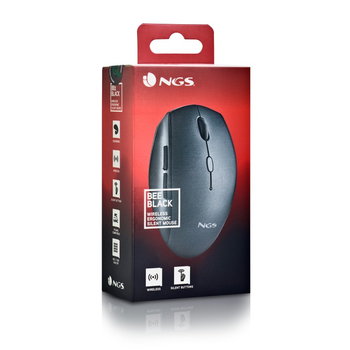 Ratón NGS Bee Wireless hasta 1600dpi Negro (BEEBLACK)