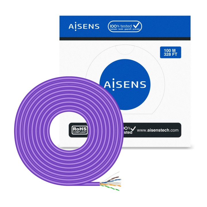Cable AISENS RJ45 Cat.6 CCA 100m Violeta (A135-0747)