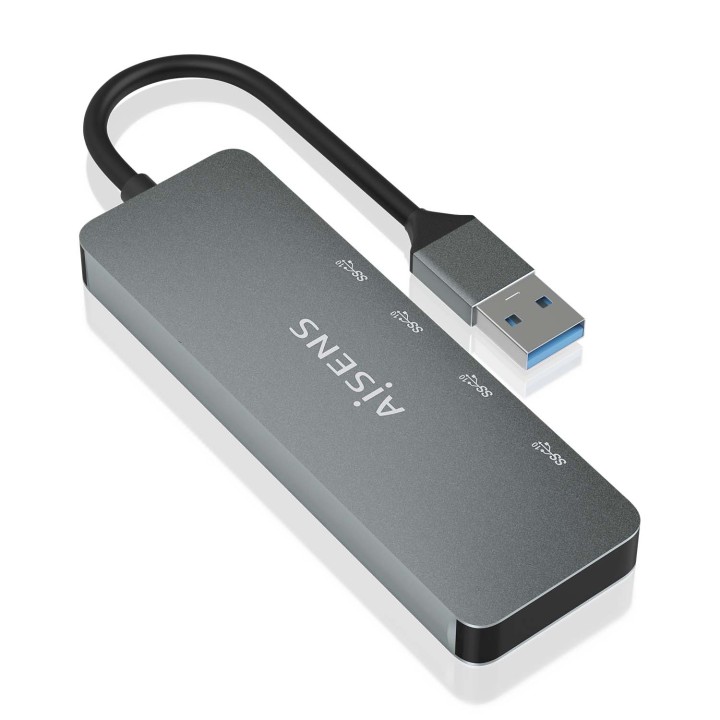 Hub AISENS USB-A a 2xUSB-A/2xUSB-C Gris (A106-0696)