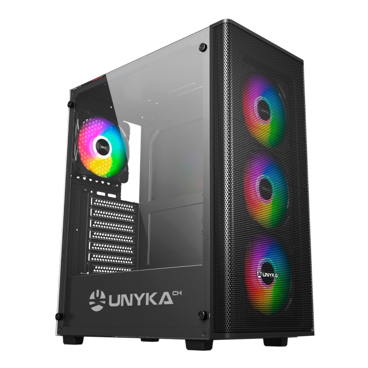 Caja UNYKA Mir 100 ARGB USB-A ATX Negra (UK511303)